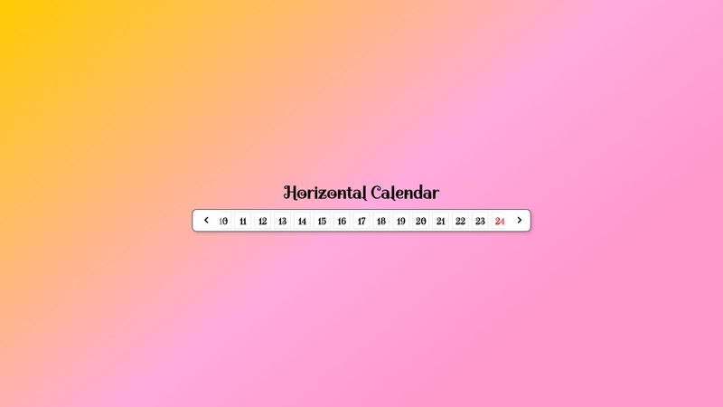 Horizontal Scrollable Calendar Design