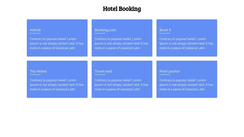 Hotel Booking - CSS grid