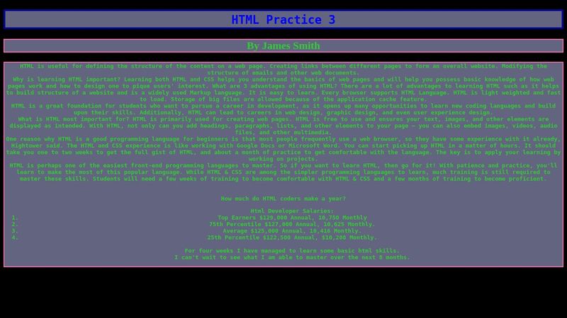 HTML practice 3