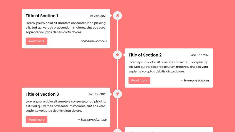 Responsive Vertical Timeline Design using only HTML & CSS