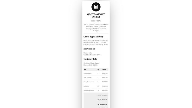 POS Receipt Template Html Css