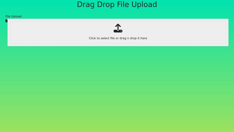 Drag Drop File Upload