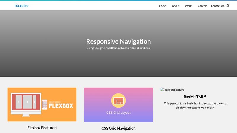 Responsive Navbar Using CSS Grid/Flexbox