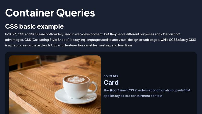 CSS Basic Container Queries