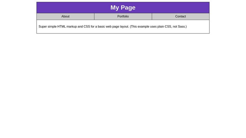 Super simple HTML & CSS for basic web page layout