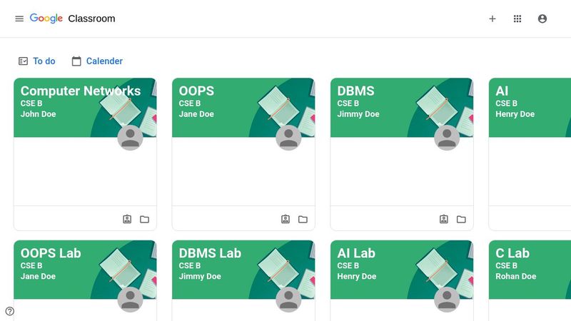 Google Classroom UI Clone