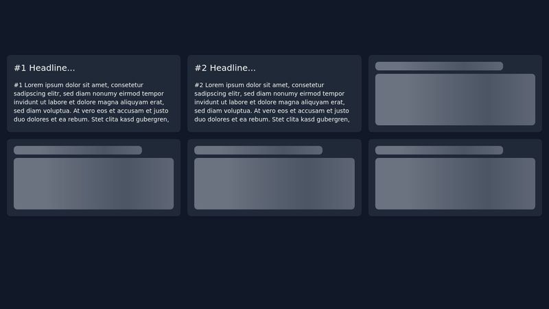 HTML & CSS: Super Simple Responsive Card Grid with Skeleton loading.