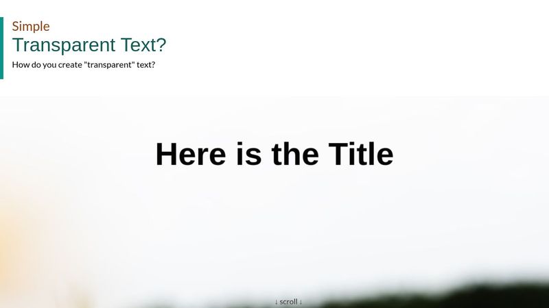 Transparent Text?