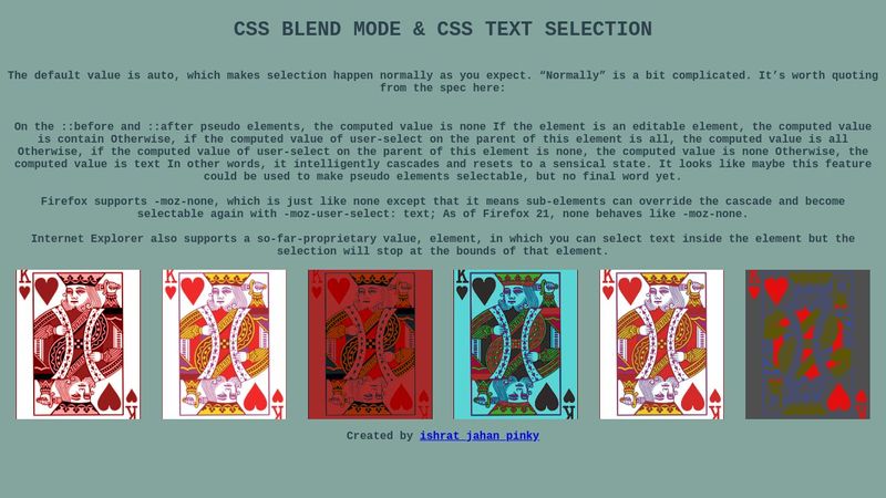 css blend mode & text Selection tricks