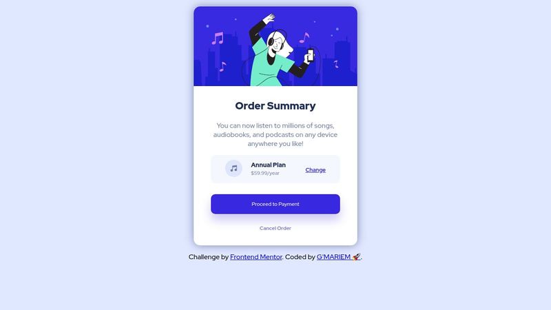 Order Summary card