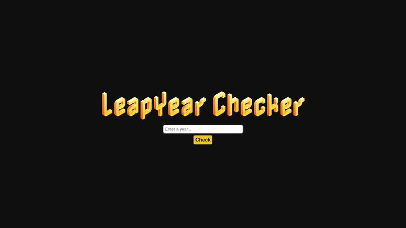 Leap Year Checker