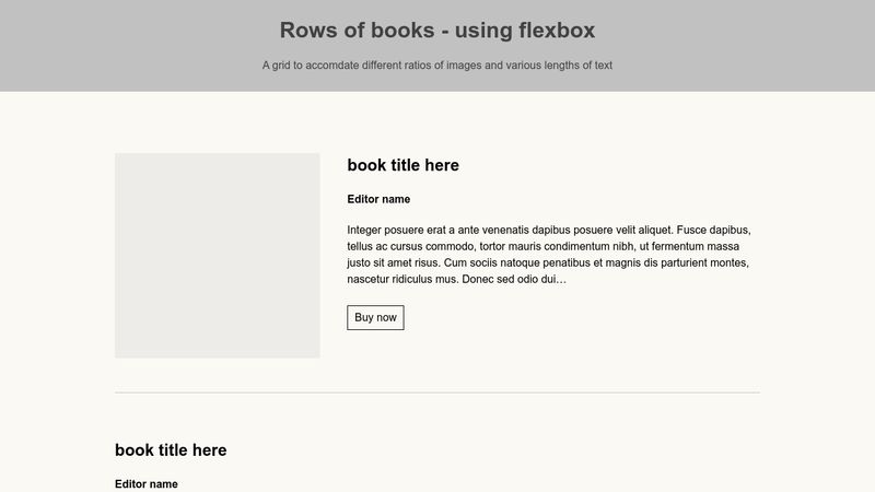 Rows Of Books Using Flexbox