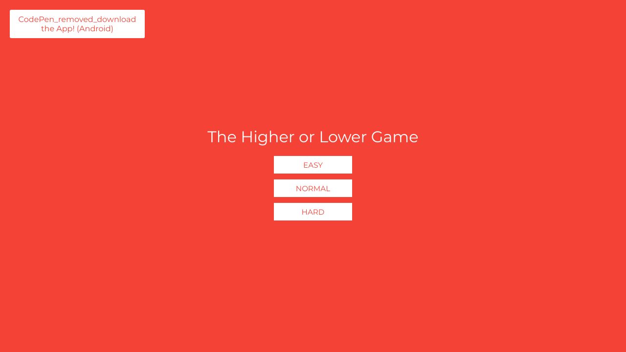 The Higher or Lower Game