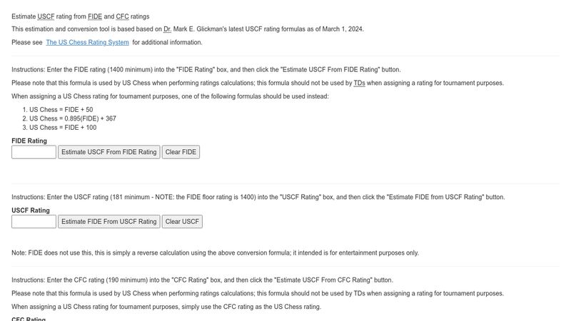 Fide rating system