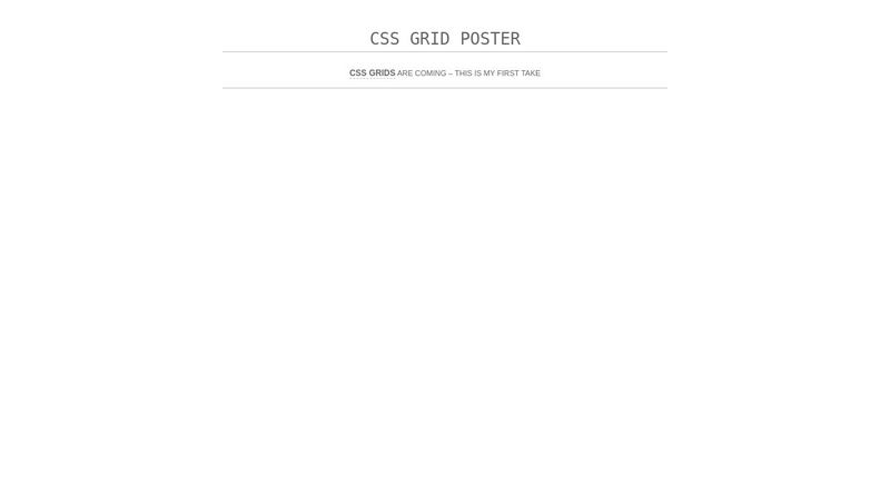CSS Grid Poster