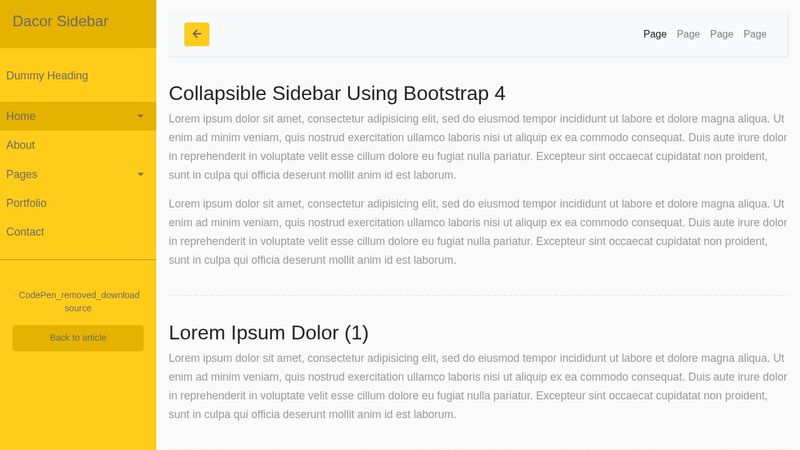 Collapsible Sidebar