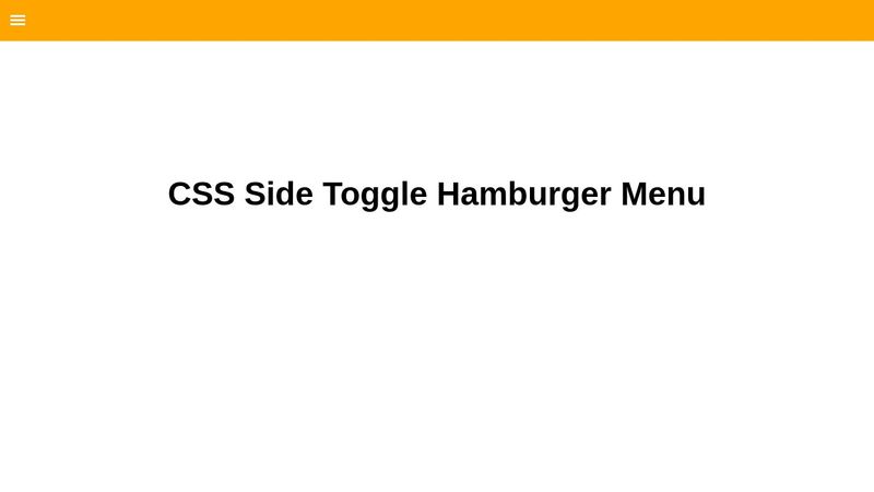 CSS Side Toggle Hamburger Menu