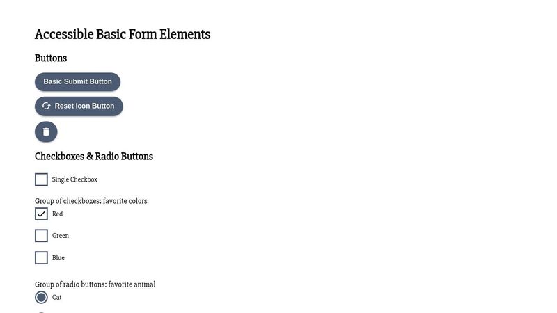 Accessible Form Elements