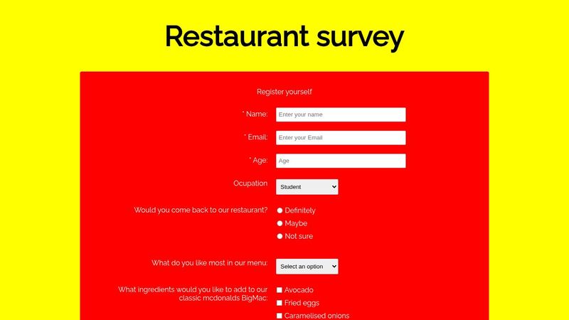 Restaurant survey