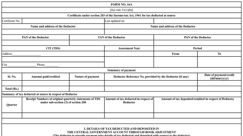 FORM NO. 16A