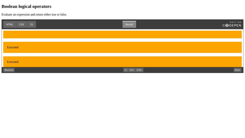 Boolean logical operators