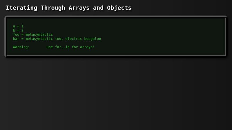 Iterating through arrays and objects