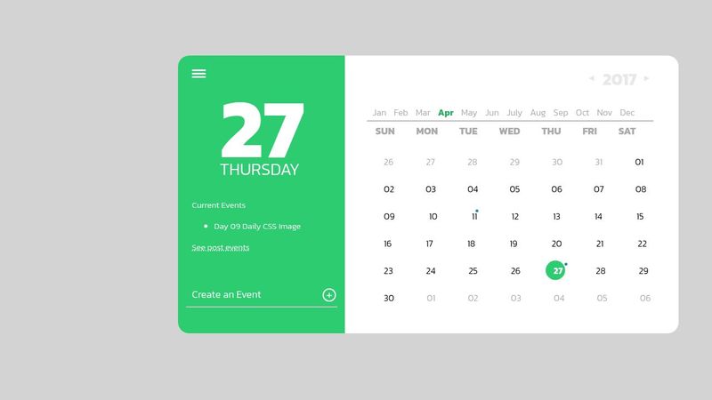 Daily CSS Images | 09 | Calendar