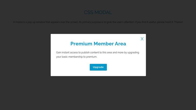 CSS Modal (HTML & CSS)