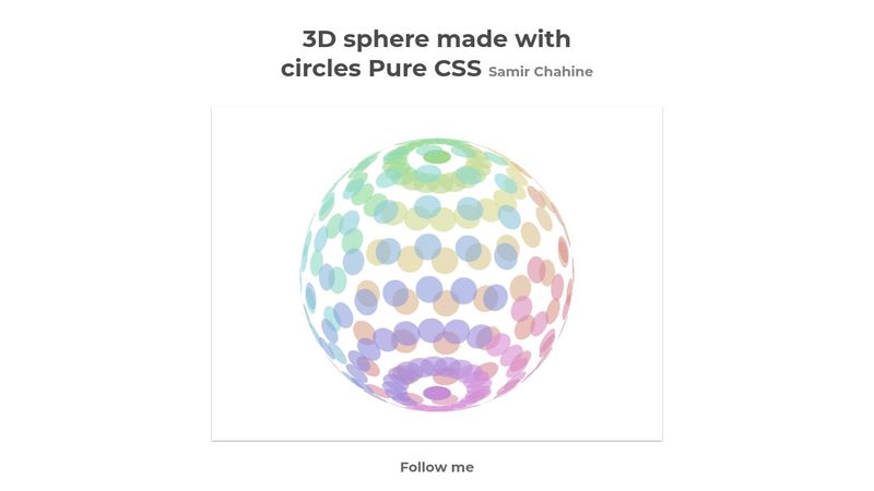 3D sphere made with circles Pure CSS