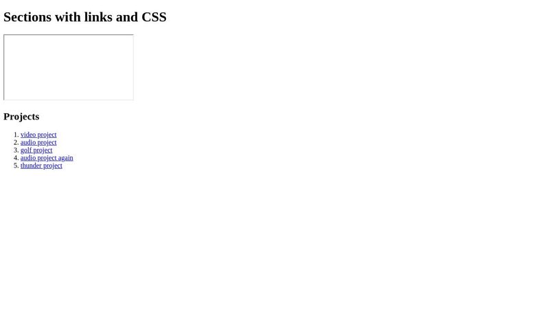 Sections with Links and CSS