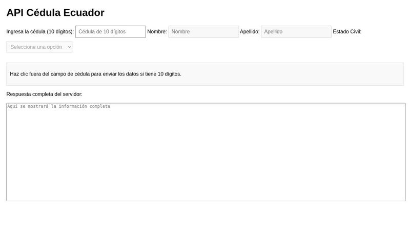 API Cédula Ecuador - Actualizado V2