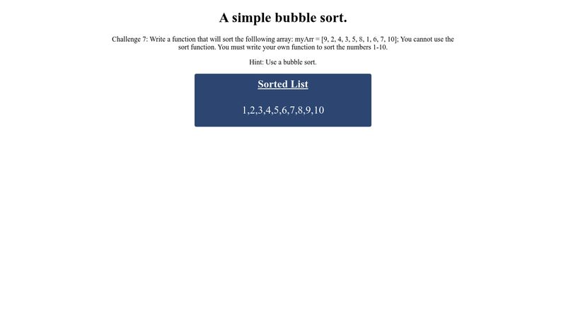 JavaScript function: Bubble Sort algorithm - w3resource