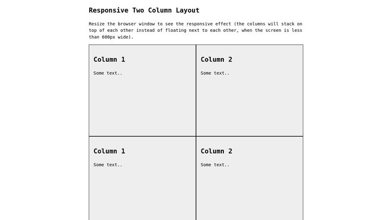 Responsive 2-Column Layout