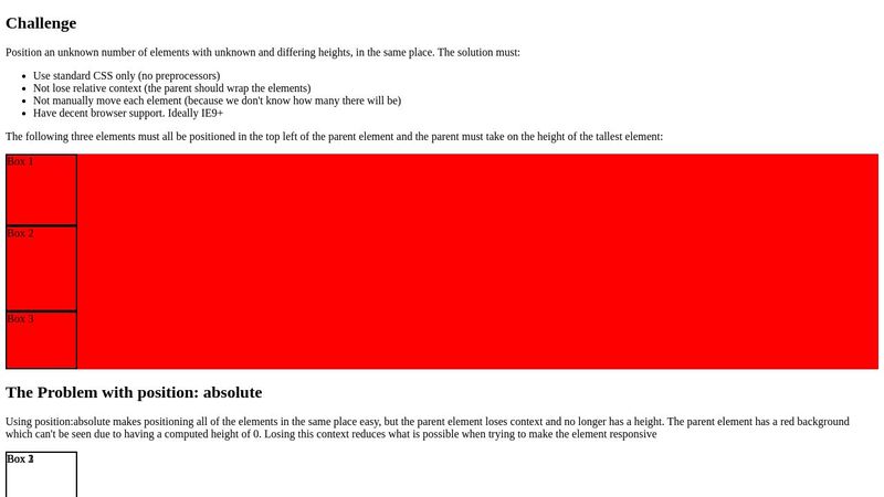 CSS Position Challenge