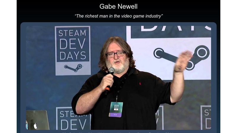 Gabe Newell: The richest man in the video game business - Your Tech Story