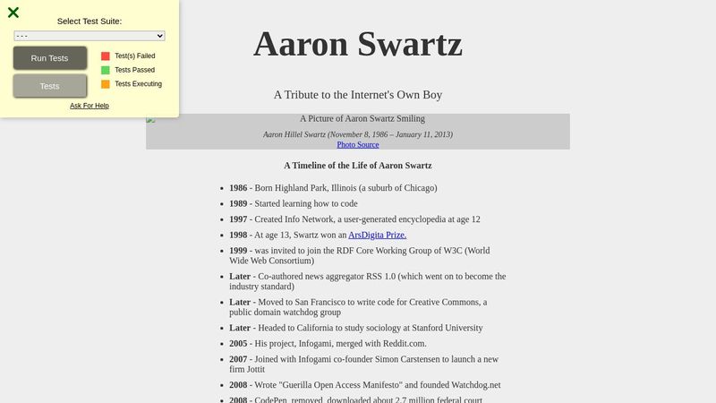 FreeCodeCamp Tribute Page ( HTML/CSS)