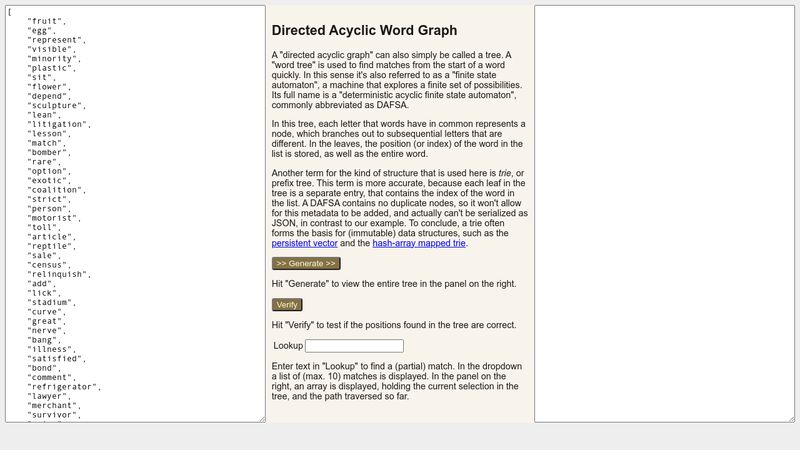 CodePen - Directed Acyclic Word Graph