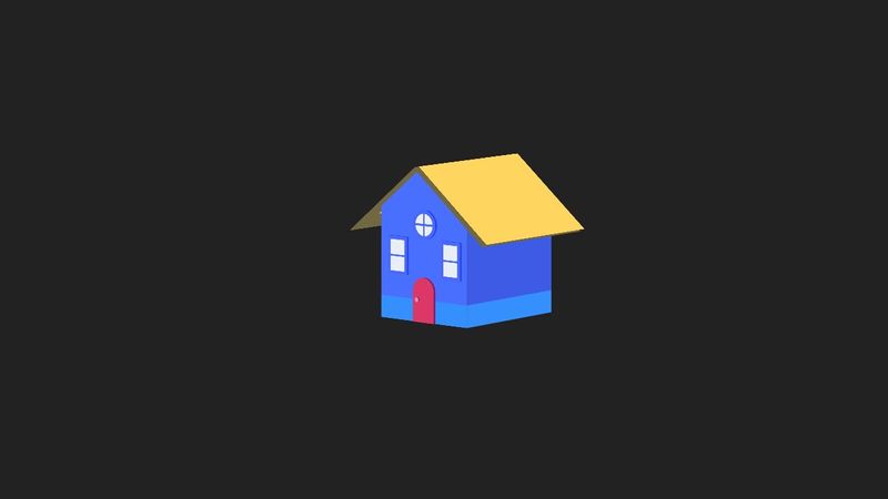 Pure CSS 3D house