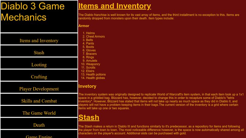 Diablo 3 Game Mechanics