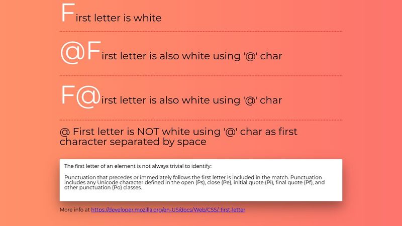 [CSS] First letter
