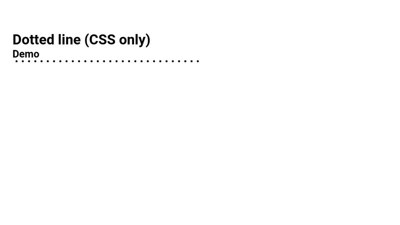 Dotted Line Css Only