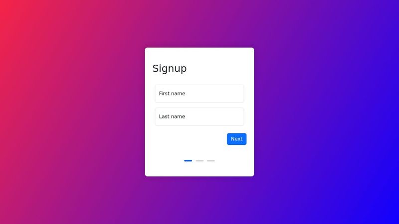 multi step signup form