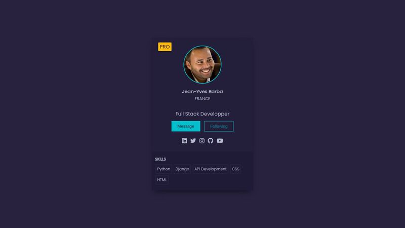 Profile Card (HTML, CSS)