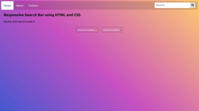 Responsive Search Bar using HTML and CSS