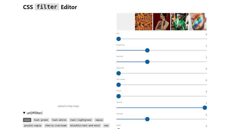 CSS filter Editor