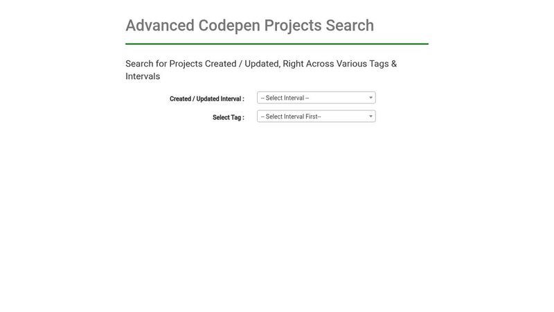 Advanced Codepen Projects Search