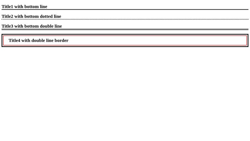 title css with border