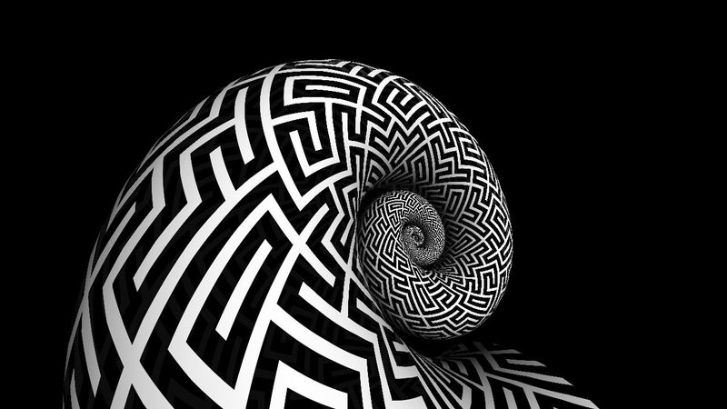Spiral with truchet pattern animation in Three.js