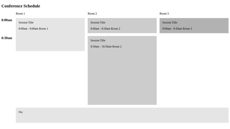 CSS Grid Timetable