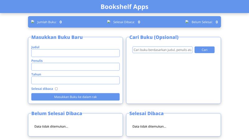 Dicoding Bookshelf App - Submission Aplikasi Pengelolaan Data ...